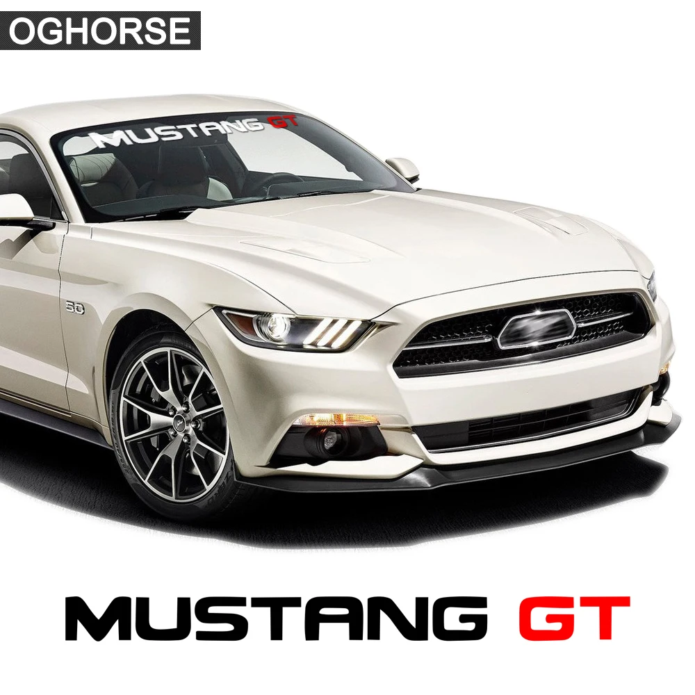 

Car Styling Reflective Windscreen Front Windshield Window Sticker Vinyl Graphics Decal For Ford Mustang GT Accessories