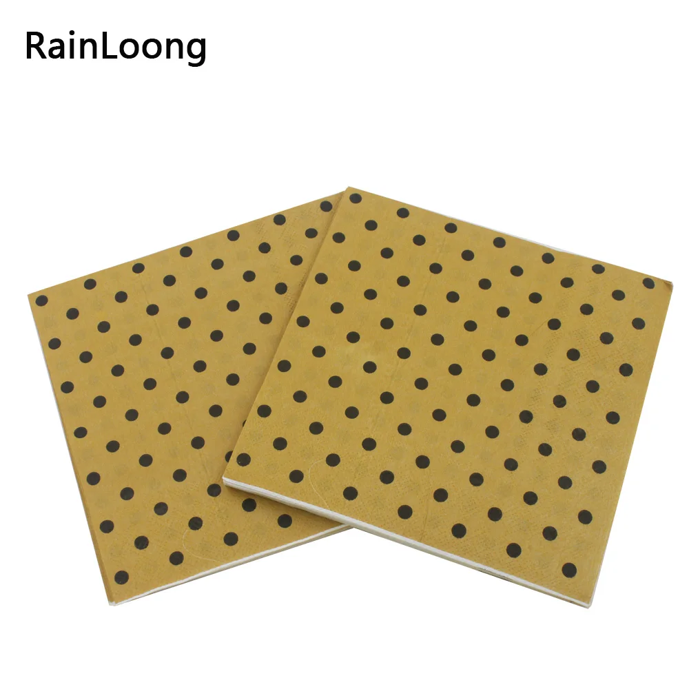 

[RainLoong] Printed Feature Dot Paper Napkin Event & Party Supplies Tissue Decoupage Servilleta 33*33cm 20pcs/pack/lot