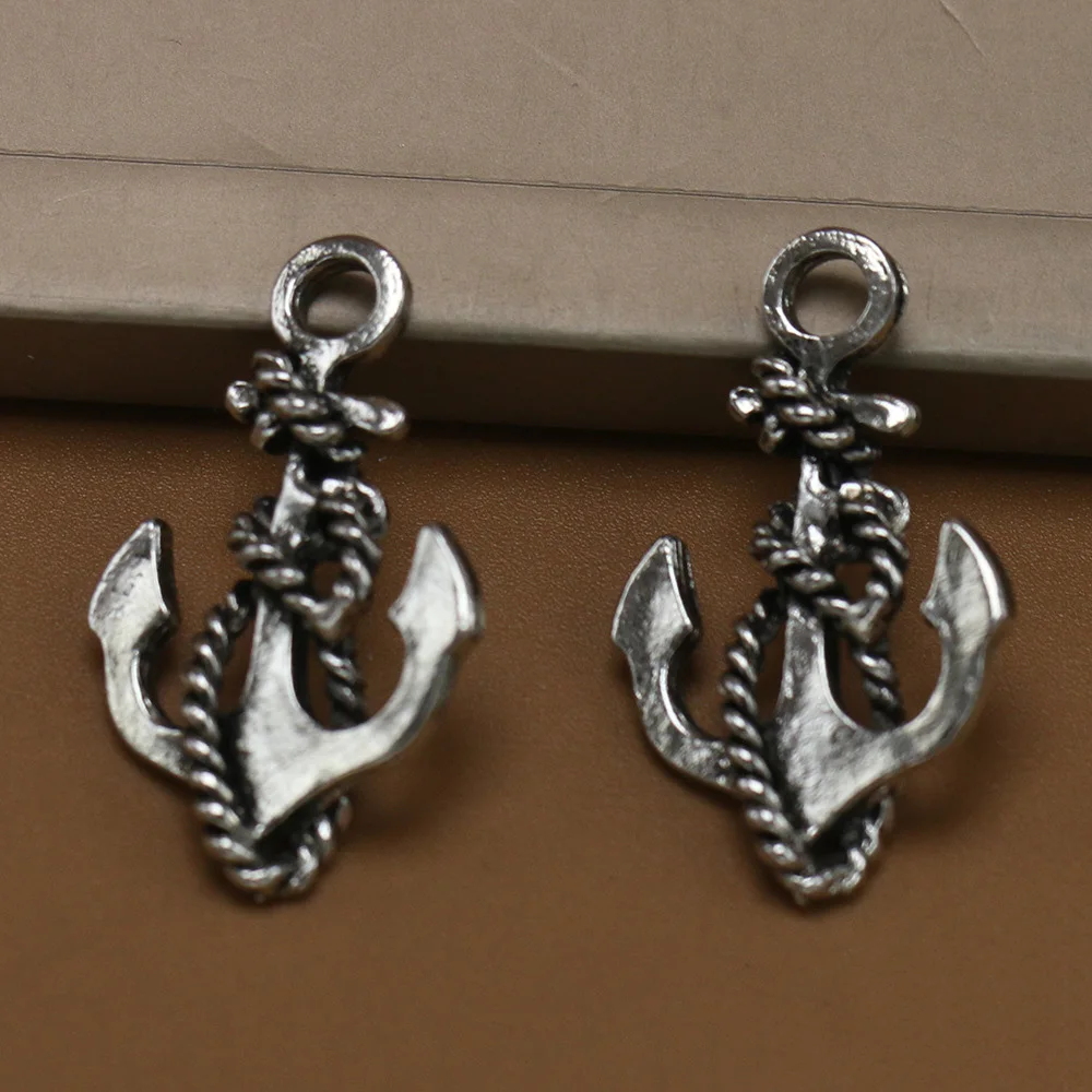 

ANGRLY 10pcs 19*28mm Have Hook Up Retro Alloy Anchor Pendant Pirate Wind DIY Decoration Hand Party Gifts Box Accessories Crafts