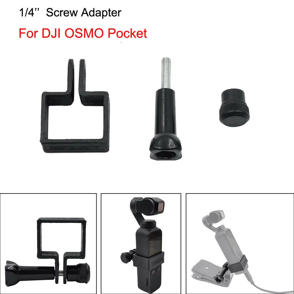 1/4 Inch Screw Handheld Quick Disassemble Durable Daily Use Adapter Bracket Flashes Black Gimble Accessories For DJI OSMO Pocket |