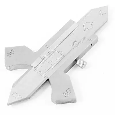 

Adjustable Angle Measuring Tool Silver Tone Weld Joint Gauge Range 0-20mm