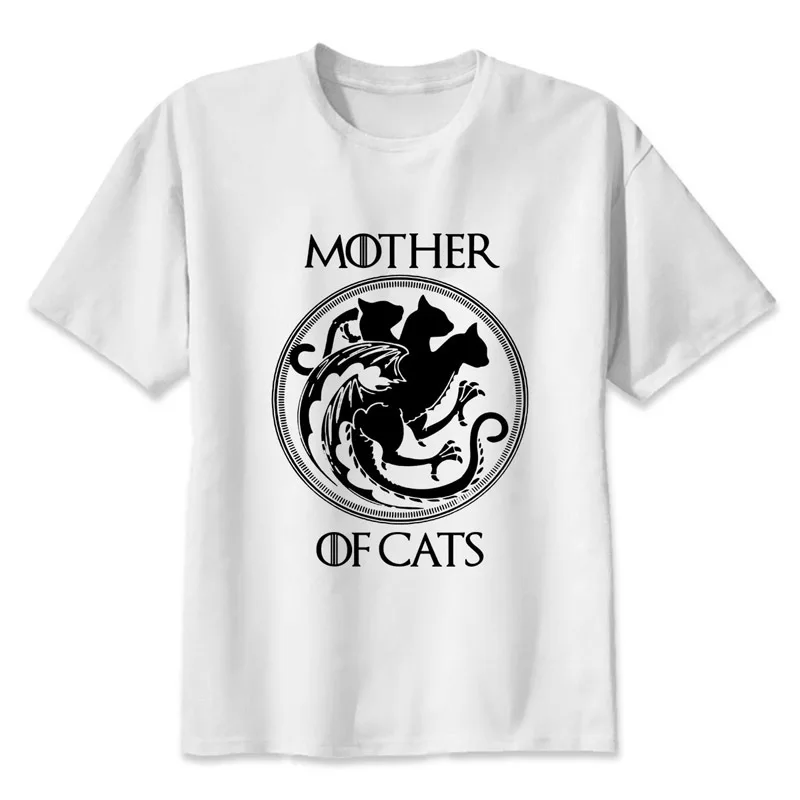 mother of cats T-shirt men summer t-shirt boy print tshirt anime t shirt brand clothing white color tops tees MMR531