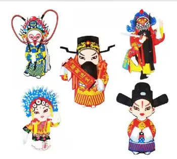 

Wholesale 5PCS Chinese style Classic handmade rubber Peking Opera Facebook Fridge Magnet Magnetic Traditional Gifts Home Decor