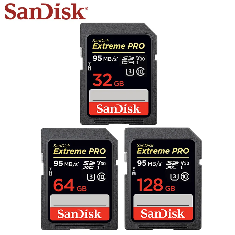 

High Speed 100% Original Sandisk Extreme PRO Original High speed 300MB/s Storage 32GB 64GB 128GB SD SDHC Memory Card For Cameras