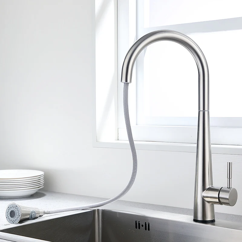 Fapully Kitchen Faucet Brushed Nickel Sensor Touch Sensitive Mixer Dual Outlet Hot and Cold Water Sink Tap Crane CP1053 Fapully Kitchen Faucet Brushed Nickel Sensor Touch Sensitive Mixer Dual Outlet Hot and Cold Water Sink Tap Crane CP1053