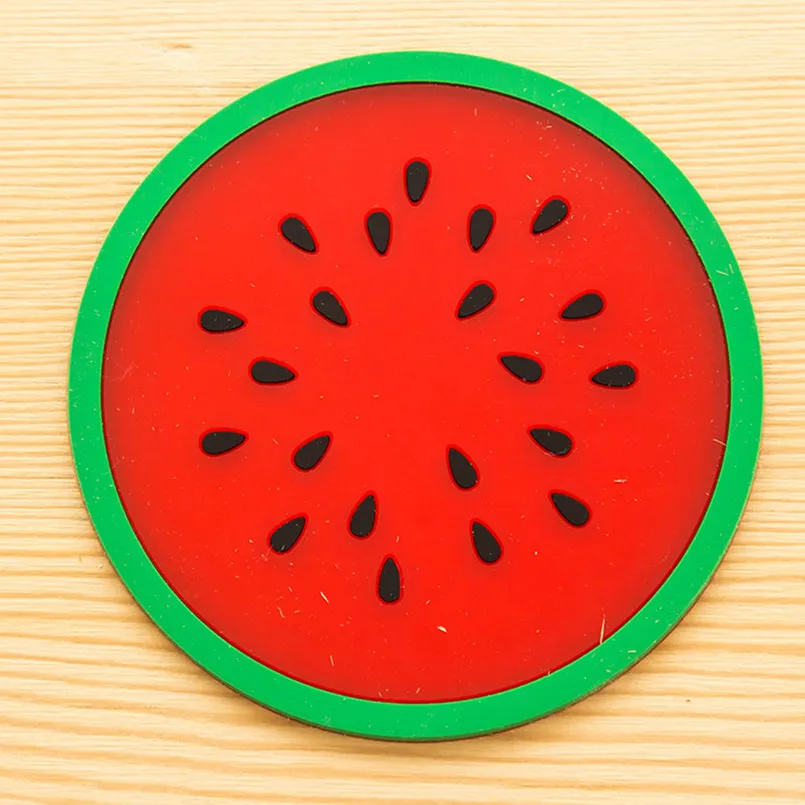 

New Table Accessories Fruit Coaster Colorful Silicone Cup Drinks Holder Mat Tableware Placemat