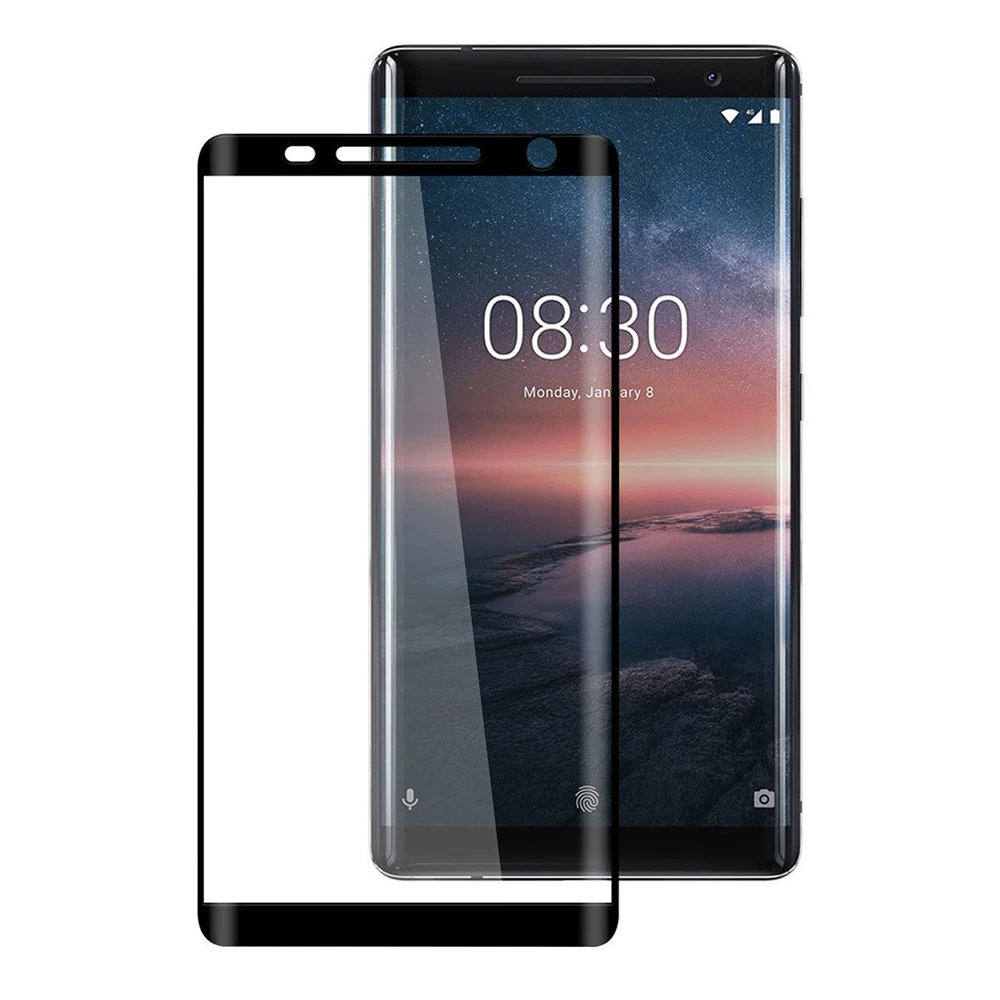 3D изогнутый 9H Полный экран протектор для Nokia 8 Sirocco взрывозащищенное Закаленное
