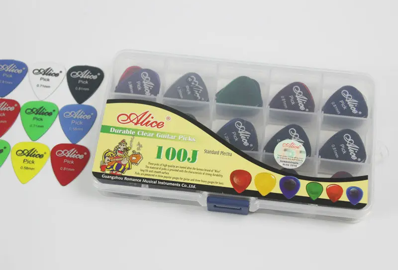 Чехол для гитары Alice Long Life Clear 100 шт. медиатор 0 58 мм/0 71 81 мм + 15 ячеек|picks plectrums|guitar pick