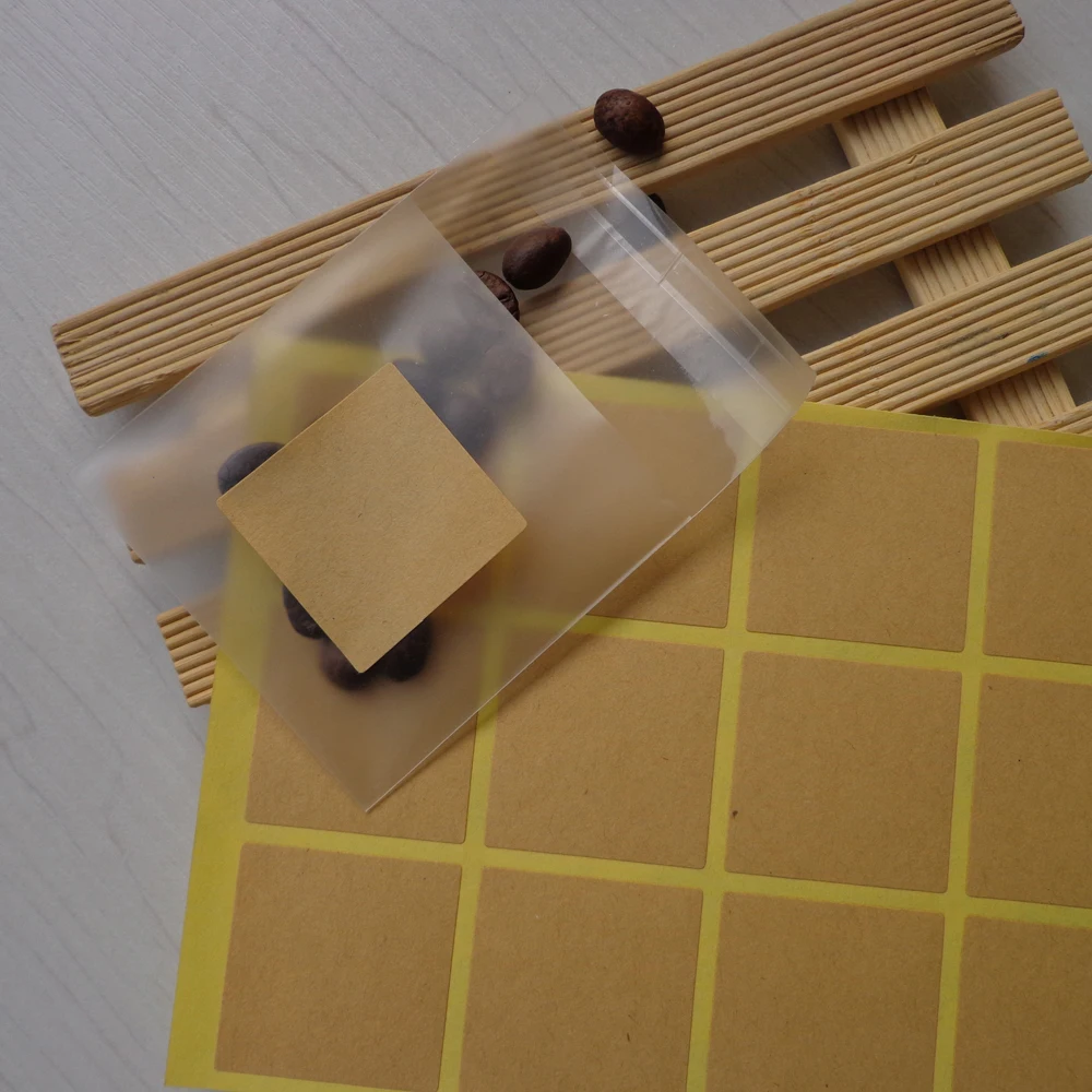 102 шт квадратные пустые крафт-наклейки сделай сам многофункциональные бумажные этикетки для изделий ручной работы, самоклеящиеся Подарочные наклейки 3,5x3,5 см