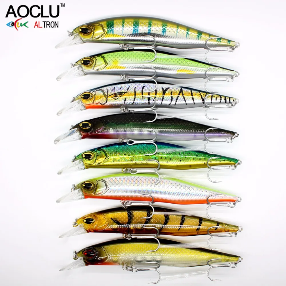 AOCLU 8 шт./лот jerkbait приманки Воблеры 13 5 см 18 г жесткая Приманка Minnow Crank Рыболовная VMC