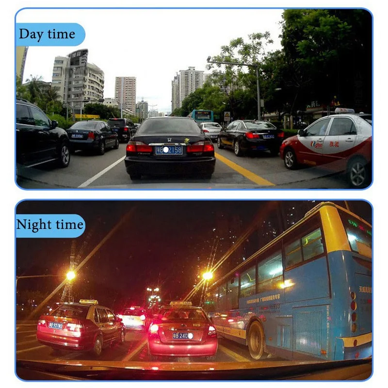 HGDO 4.3''Car DVR Dual Lens Car Camera Full HD 1080P Video Recorder Rearview Mirror With Rear view DVR Dash cam 