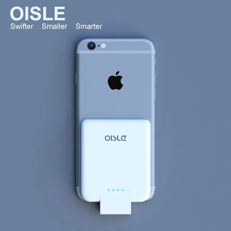 OISLE Mini Portable Mobile Power Bank ultra-thin back clip Battery For Iphone 6/6s/x/11/7/8/plus/se2/12/13 mini pro Battery Case