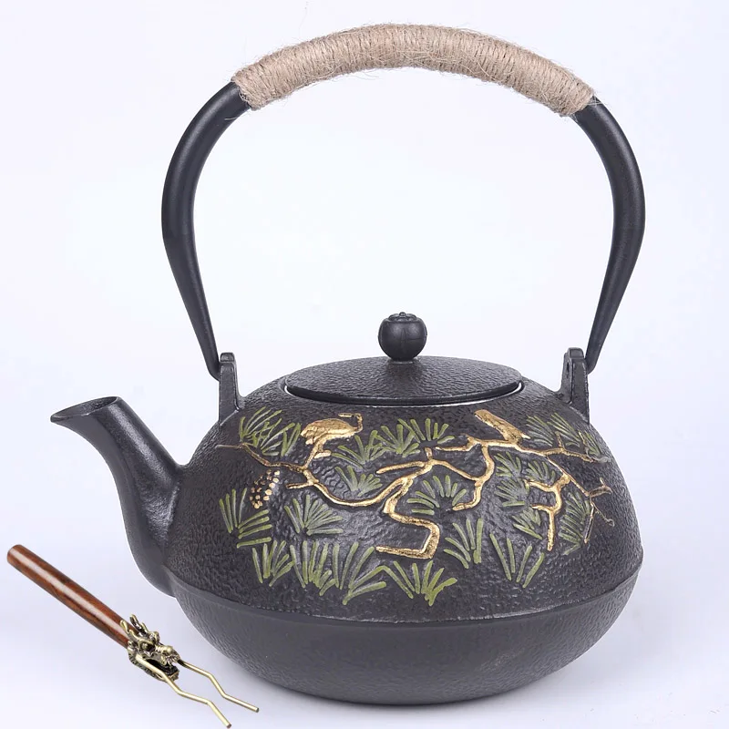 1,2 Lnature ручной работы Исин BPA бесплатно самовар чугунный чайник стеклянный керамический эмалированный чайник из глины эмалированный чайник чай пуэр - Цвет: teapot with clip B