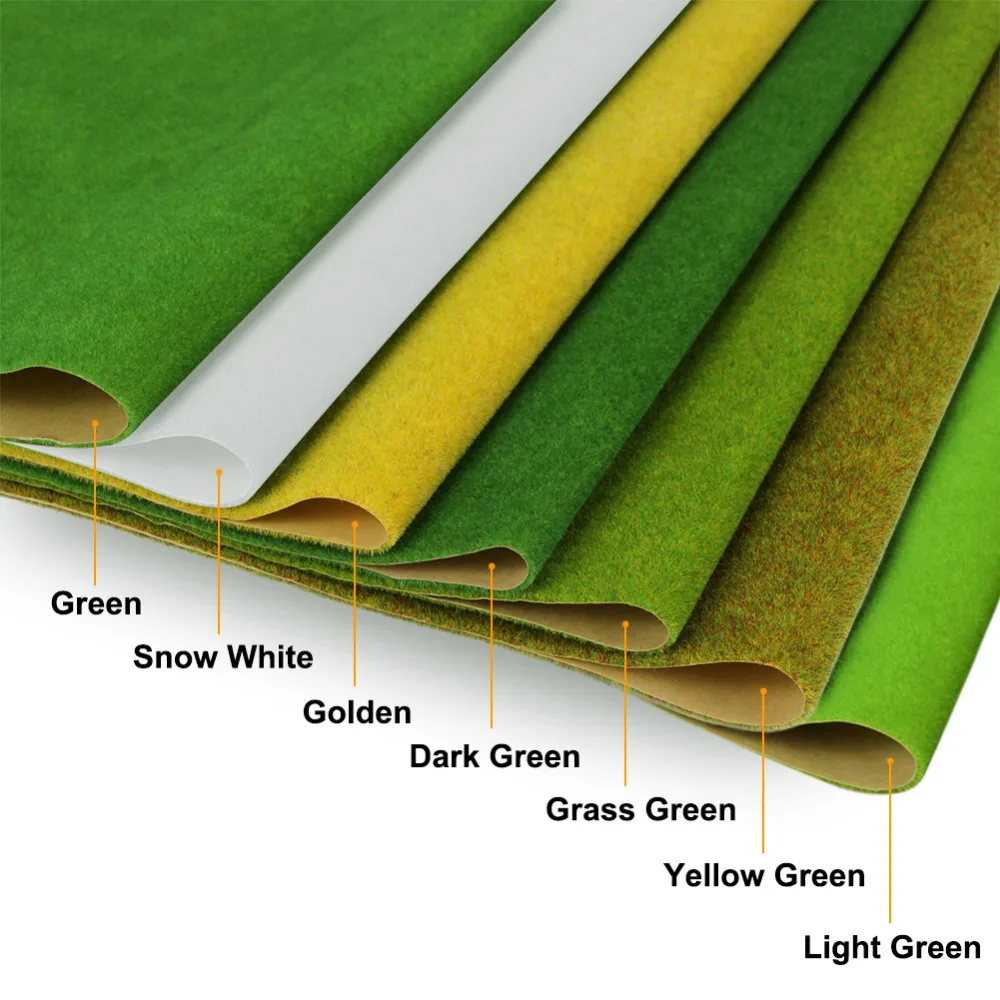 

0.4mX1m Grass Mat Model Green Artificial Lawns Turf Carpets for Architectural Model Scenery Train Layout HO O N scale