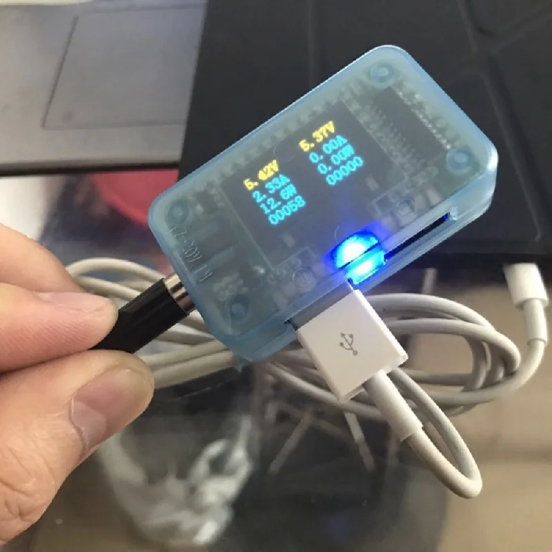 

New QC2.0 QC3.0 FCP MTK Double USB Charger Voltage Tester with OLED Display Screen All Copper USB Base 12V-30V