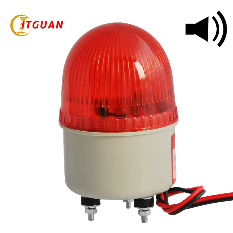 Acheter LTE 2071J Incandcent Avertissement Rotary Lumière D alarme Boulon Bas Avec Buzzer Son 90dB Mini D urgence Lampe 12 v 24 v 220 v