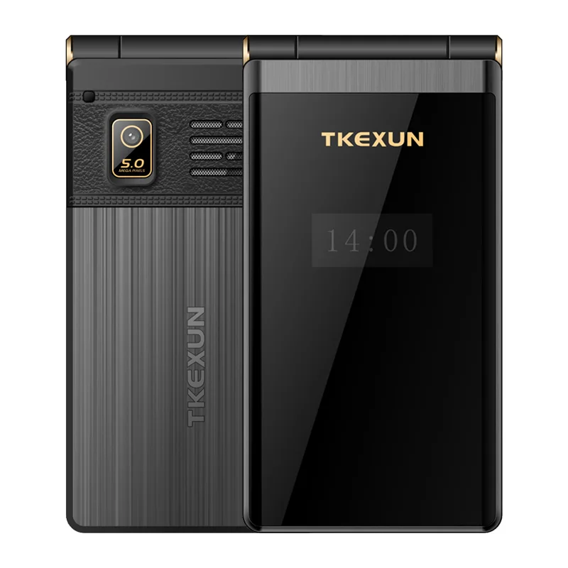 TKEXUN M2 PLUS 3,0 ''большой ключ шрифт сенсорный экран 3g WCDMA флип-телефон мобильный телефон один ключ циферблат старый человек Celulares PK G10 FM - Цвет: Black