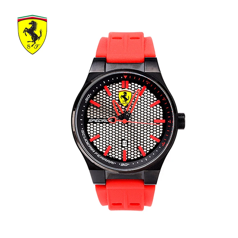 

SCUDERIA FERRARI Brands Trendy Red Watch Band Watch Men's Sports 2018 Fashion Waterproof Male Quartz Cool Handsome Watch 8022968