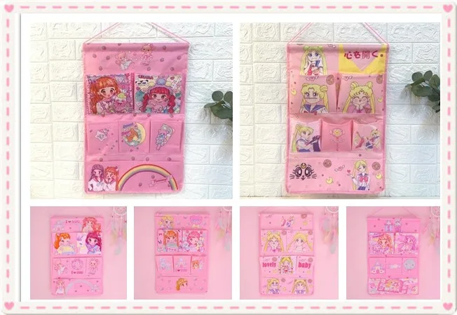

IVYYE Sailor Moon Girls Anime Hanging Organizers Wall Door Home Storage Bag Cartoon Pocket Bedroom Bathroom Wardrobe NEW