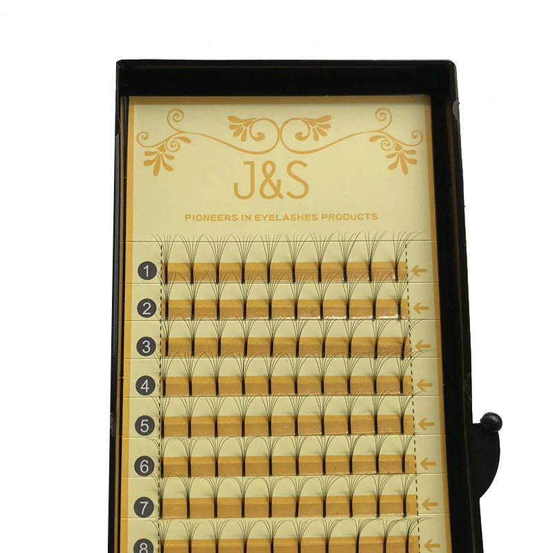 J& S ресницы расширение 0,07 мм 6D готовые вентиляторы накладные искусственные Высокое качество Фен для придания объема CD curl