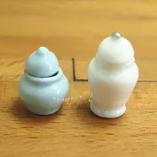 Кукольная Миниатюра 1:12 игрушка 2 фарфоровый кувшин горшок ваза белого и синего цвета spo384