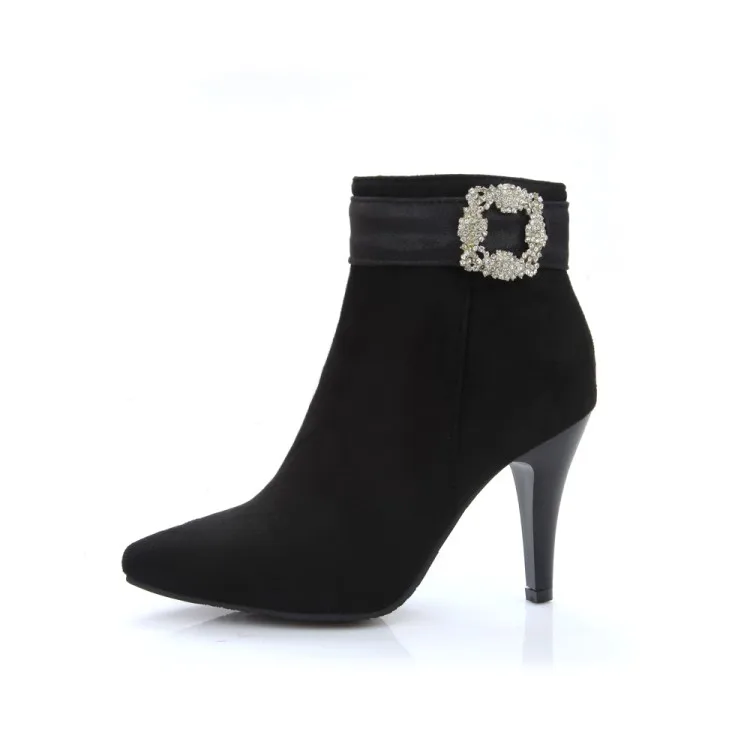 Женские зимние ботинки с пряжкой на каблуке молнии|fashion winter boots|winter bootsboots for woman |