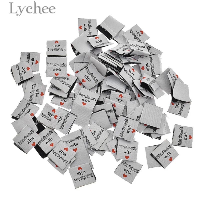 Lychee Life 100 шт ручной работы с любовью Одежда Этикетки ярлыки с тиснением DIY этикетки типа «флажок» для швейных аксессуаров одежды