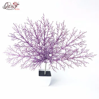 

Artificial Fan Shaped Plastic Dried Branch Plant Home Wedding Decoration Gift Glitter Simulation Coral