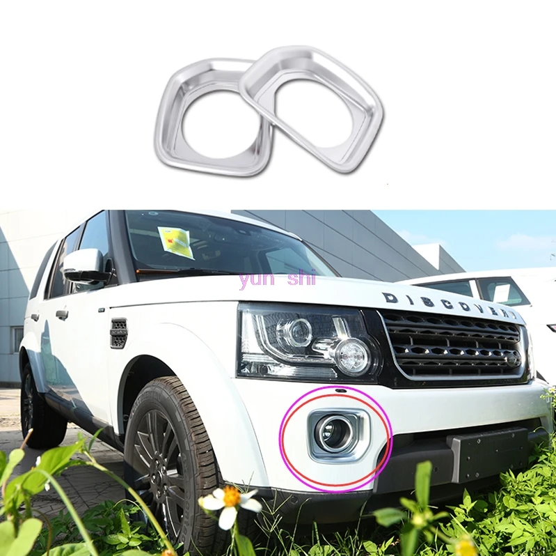 

2 pcs ABS Chrome Car Front Fog Light Lamp Frame Decoration Stickers Car-styling Covers For Land Rover Freelander 2 Discovery 4
