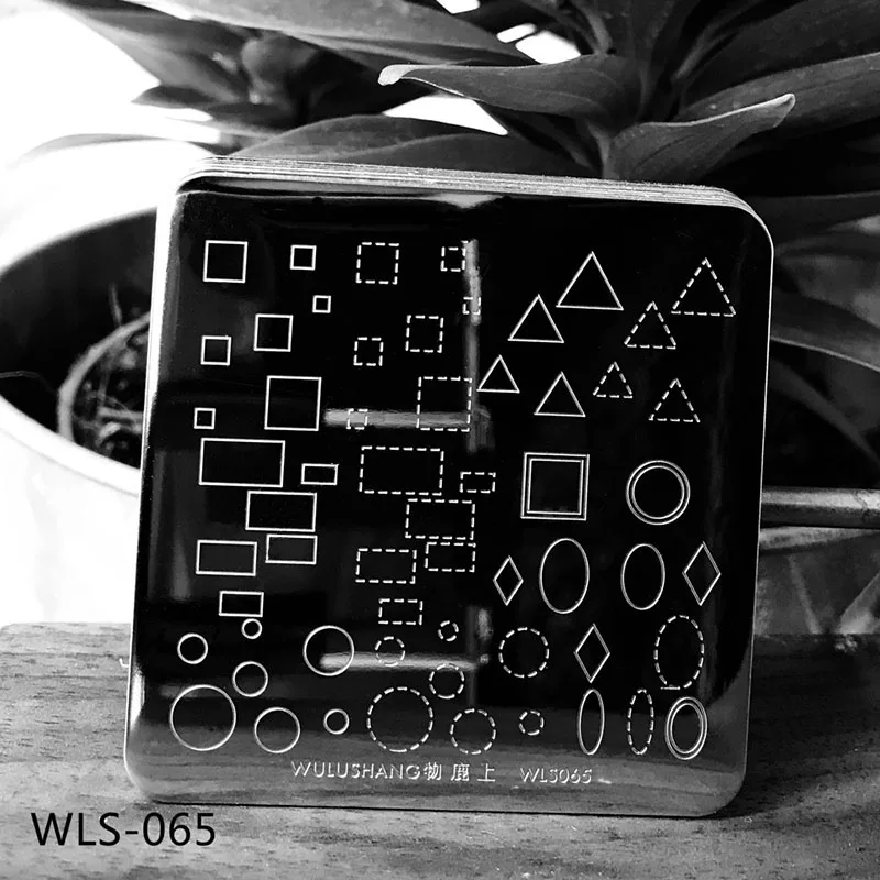 WLS 6*6 см геометрический дизайн ногтей штамп пластины-шаблоны WLS ногтей штамповки пластины квадратное изображение DIY - Цвет: 65