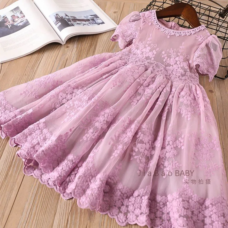 

High-grade Girls Party Dresses 2018 New Kids Holiday Dress Fashion Korea Girl Lace Dress High-grade Cute Children Belle Costume