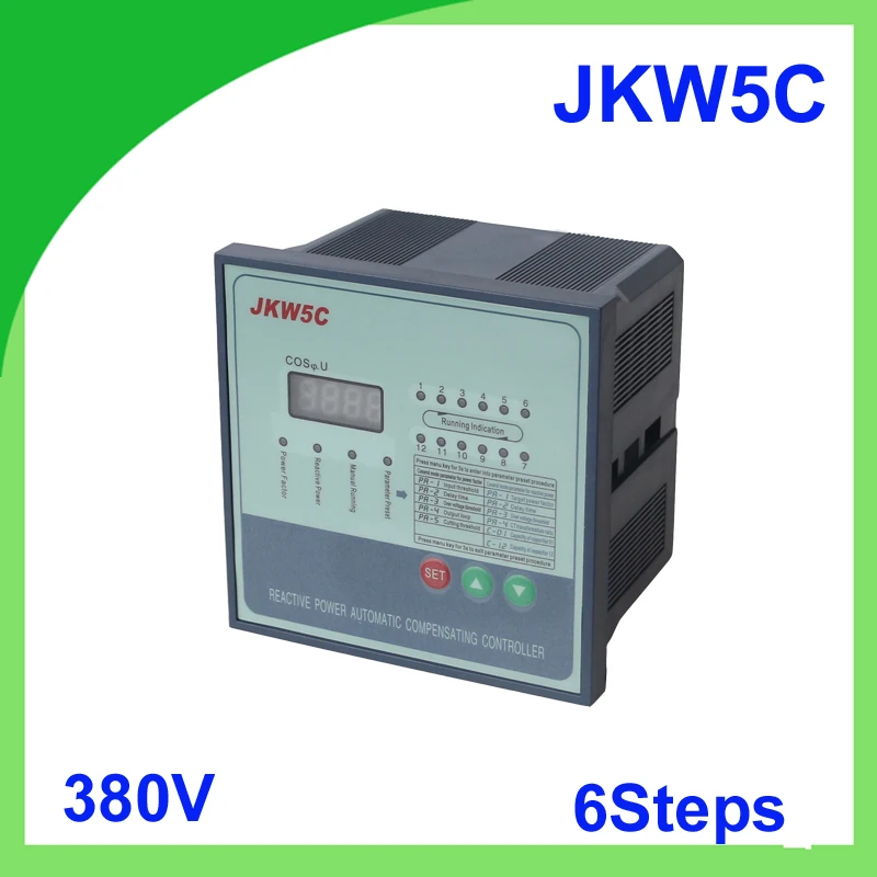 

JKW5C JKL5C power factor 380v 6steps Reactive power automatic compensation controller capacitor for 50/60HZ