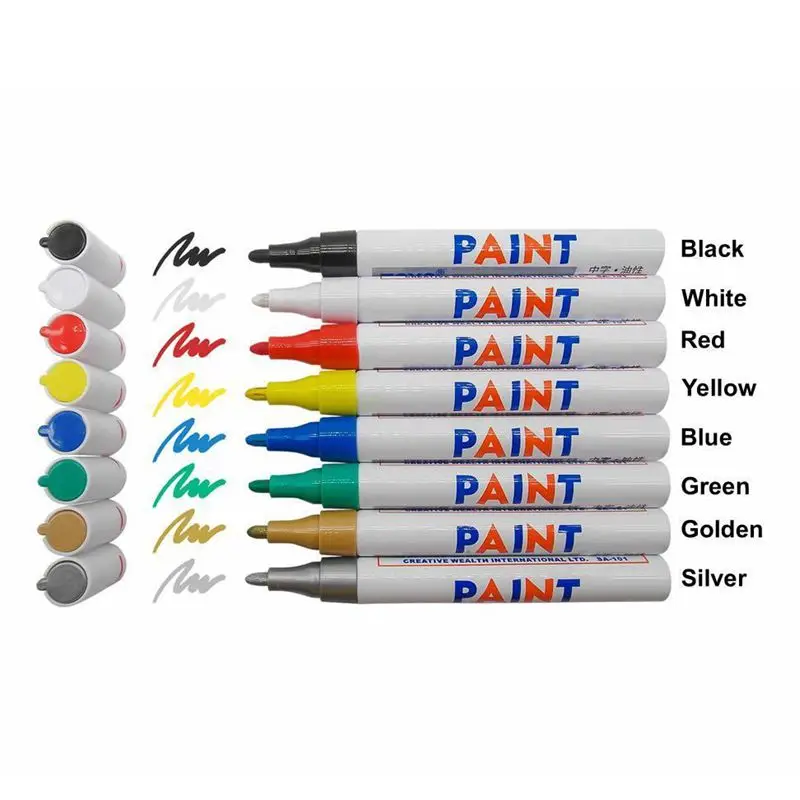 5pcs permanent rubber paint markers waterproof car pait pen oil based