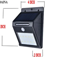 Водонепроницаемая модель ip 65 сенсор солнечные светодиодные светильники настенное освещение крыльца Mordern Наружное освещение 10 светодиодный светильник украшение Индукционная лампа 1,8 м кабель