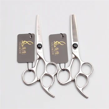 

5.5" 16cm 440C Mr Rabbit Black Stone Haircuts Tool Cutting Shears Thinning Scissors Professional Hairdressing Scissors Kit M9011