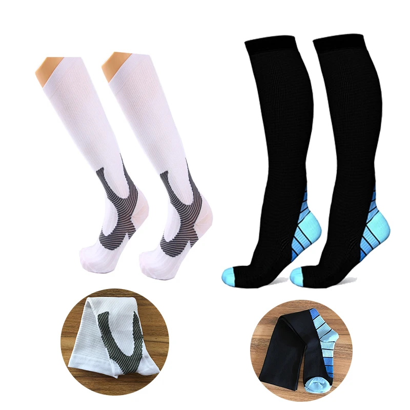 white and blue heel