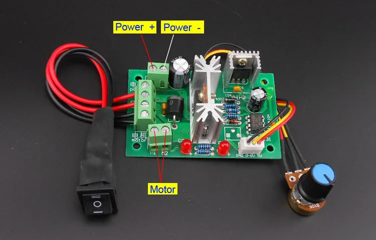 

PWM DC Motor Speed Regulator Reducer 6V 12V 24V Double Speed Variable Speed Switch for Motor Forward and Reverse Rotation