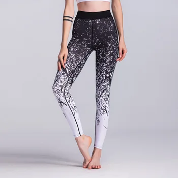 

NCLAGEN 2018 Women Printing Leggings Capri Elastic Workout Slim Fitness Sweatpants Spandex Booty Butt Yogaing Gyms workout Pant