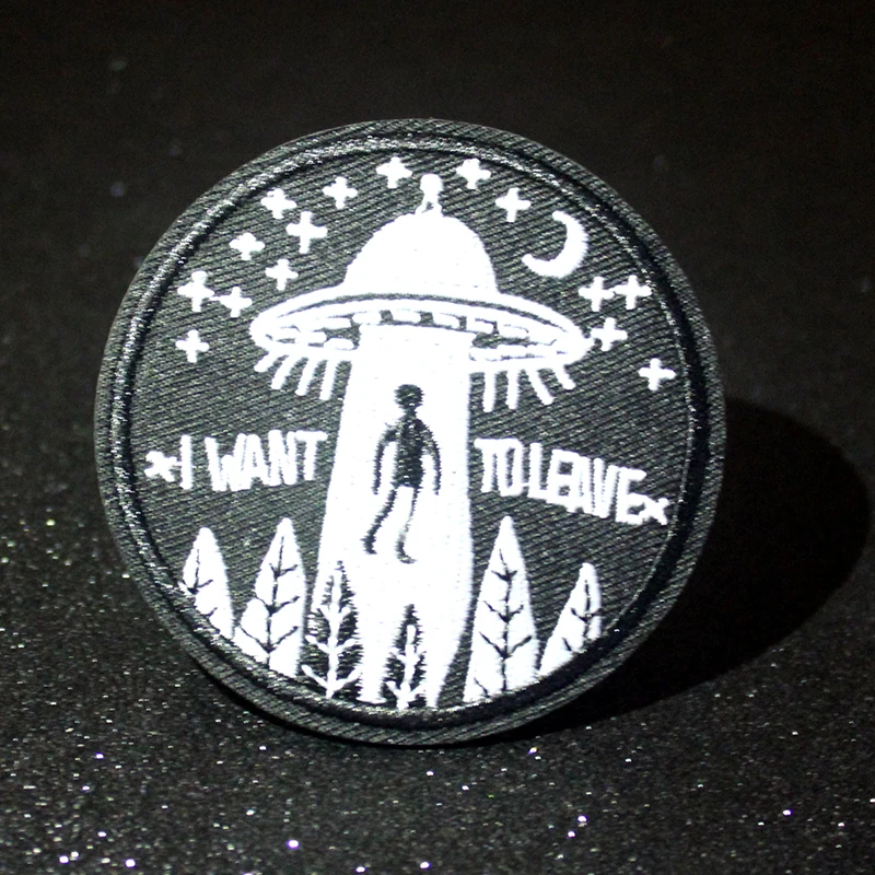 

Pulaqi UFO Rock Patch Embroidered Patches Iron On Patches For Clothing Letter Patch for Clothes Appliques Stripes On Clothes F