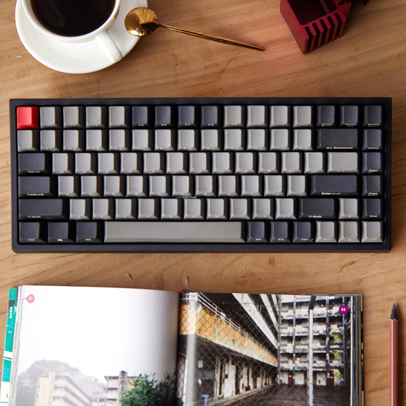 Цена Keycool 84 мини механическая клавиатура cherry mx прозрачный переключатель коричневый PBT keycap mini84 компактная игровая клавиатура съемный кабель