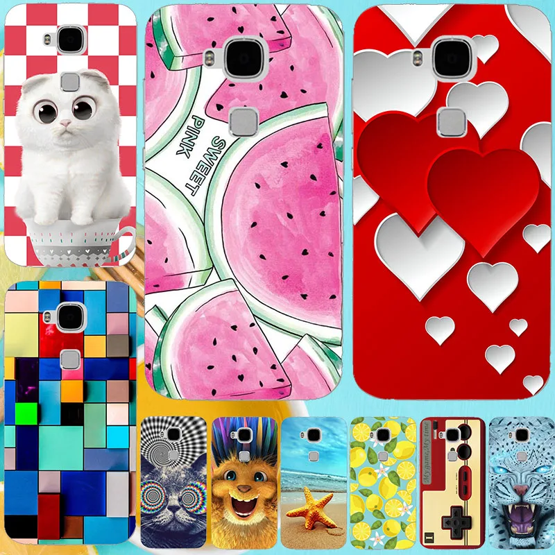Phone Case For Huawei Ascend GX8 G8 5.5&quot Cat Owl leopard Butterfly Flower Hard PC Back Cover case | Мобильные телефоны и