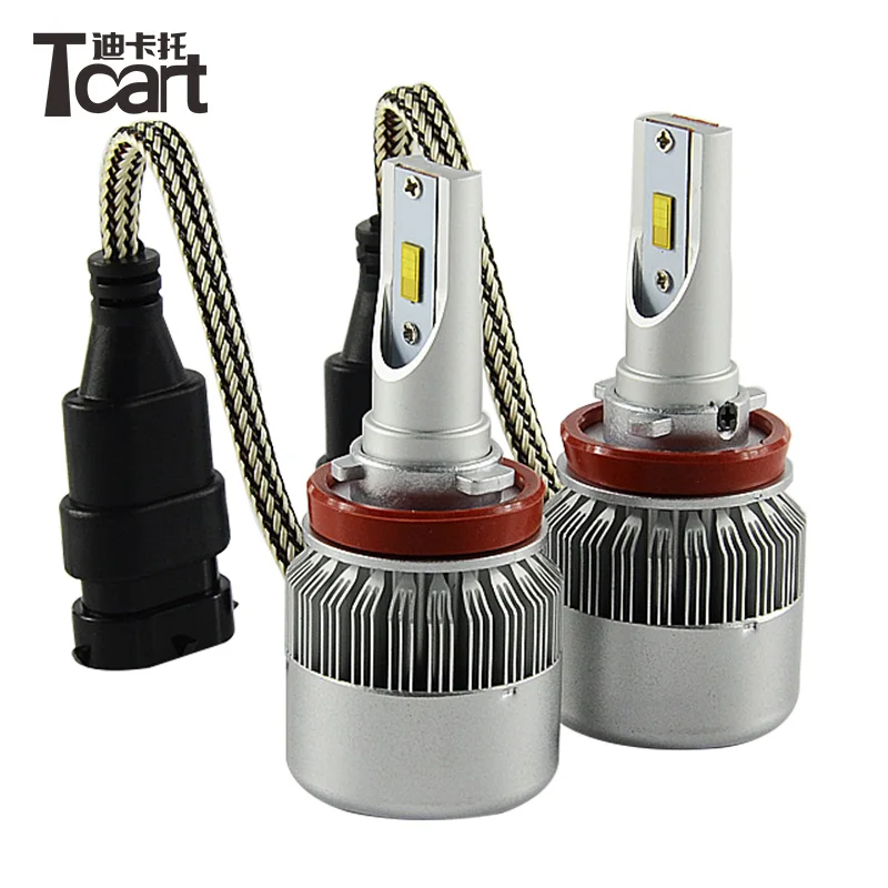 Tcart 2x Автомобильные светодиодные фары ближнего света C6F H8 /H9 /H11 36 Вт 3800LM 6000K