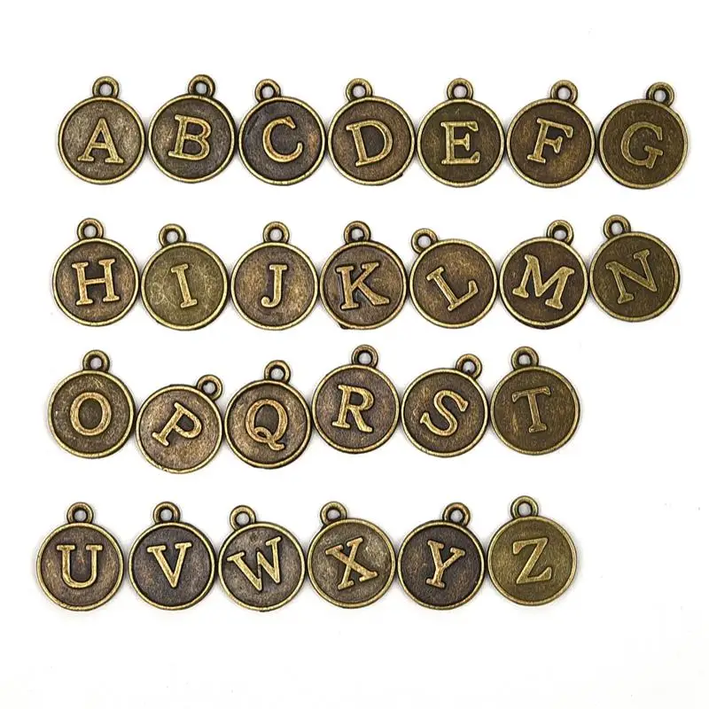 

26 pcs/lot A to Z Alphabet Charms Alloy Pendents DIY Jewelry Findings Letters bedels Wholesale Jewelry Accessories Making
