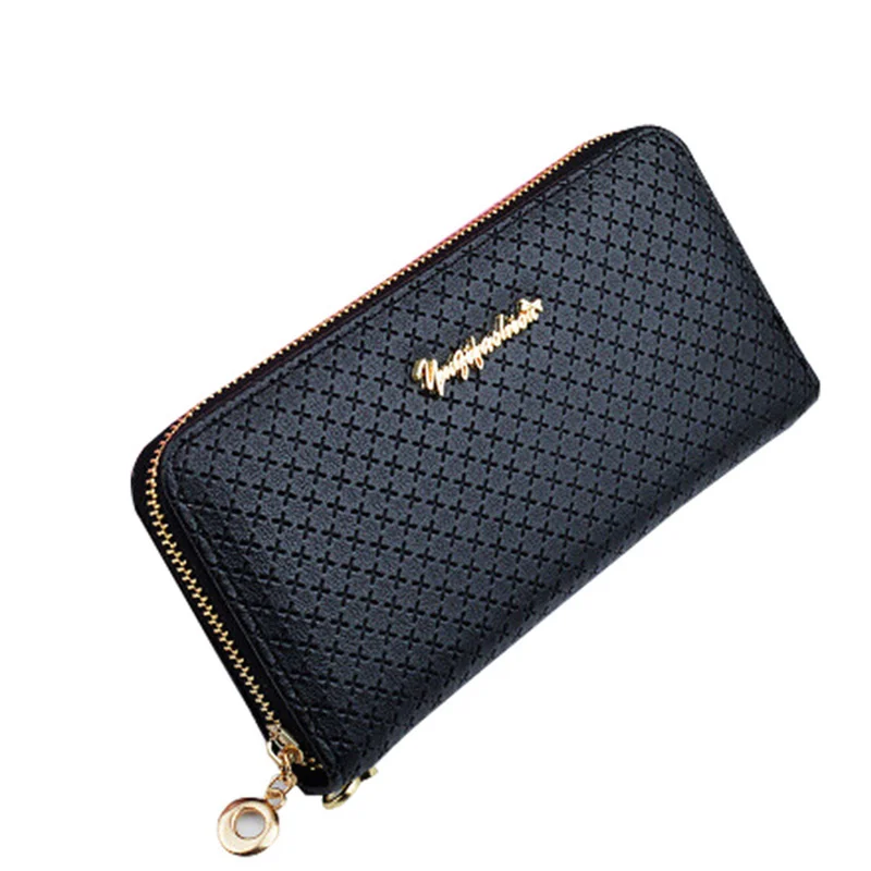 Women Long Black Wallet Ladies Zip Ladies Classic Card Holder Clutch Wallet Female Coin Purses PU Leather Women Fashion Purse