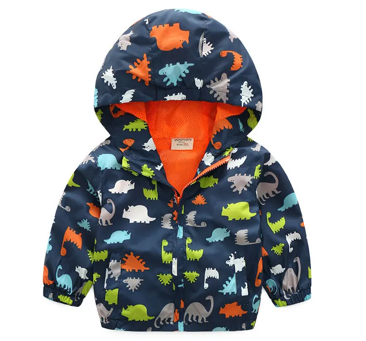 Весна-осень, милое детское пальто с динозавром, Детская куртка, верхняя одежда для мальчиков, пальто, ветровка для активных мальчиков, одежда для малышей