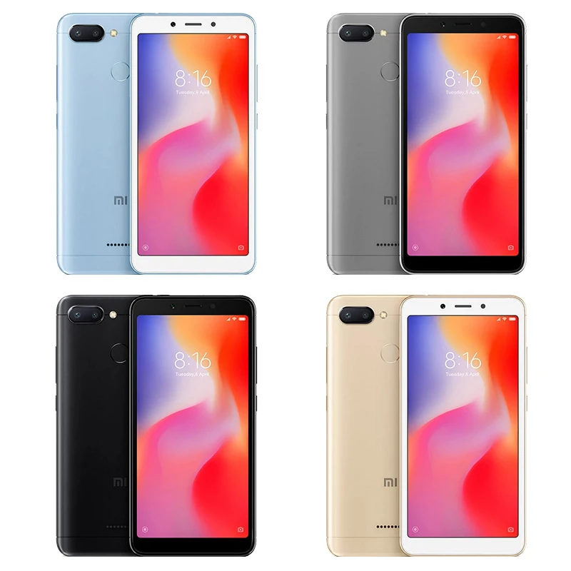 Global Version Xiaomi Redmi 6 4GB 64GB Mobile Phone Helio P22 Octa Core CPU 5.45" Full Screen 12MP+5MP AI Dual Camera 3000mAh CE