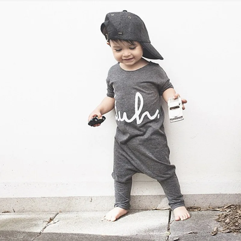 

Top Baby Closed Crotch Rompers Boys Girls Cotton Rompers Newborn Baby Clothes Jumpsuit Infant Cartoon Cross Print B0722