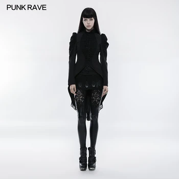 

PNUK RAVE Women Fashion Victorian Vintage Style Jacket Coat Fashion Kera Lace Buttons Long Jacket Evening Party Female Coat