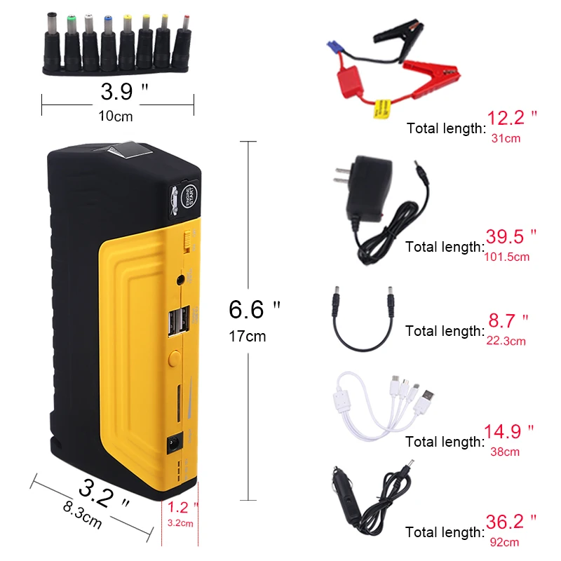 68800mAH Portable Jump Starter For Car Mini Emergency Starting Device Power Bank 600A Peak Auto Booster Charger Emergency Car