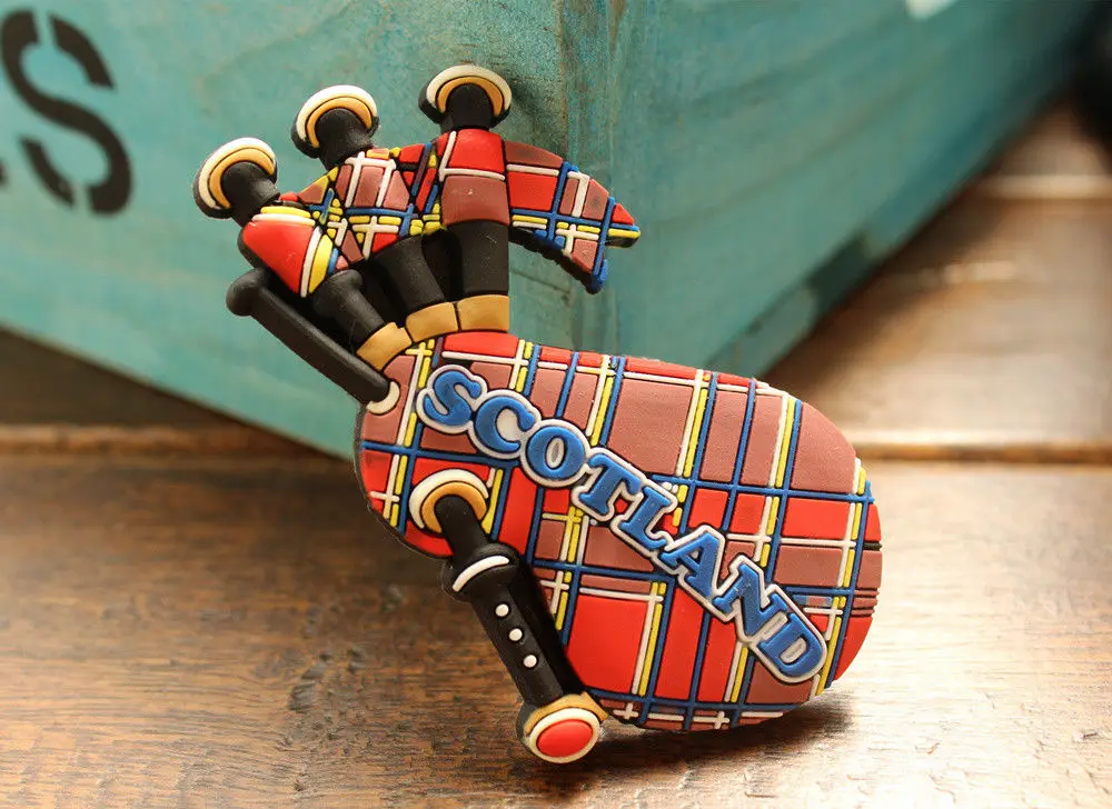 Scotland Bagpipe Tourist Travel Souvenir Mini 3D Rubber Refrigerator